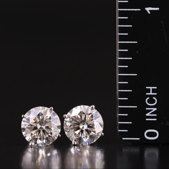 14.0 KT WHITE GOLD 3.48 CTW LAB GROWN DIAMOND EARRINGS - Picture 2 of 6